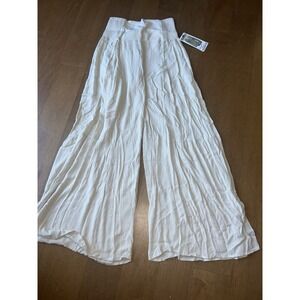 Rewash Wide Leg Boho Pants Smocked Hips Tie Flowy Wrap Tie Flare Khaki Tiered
